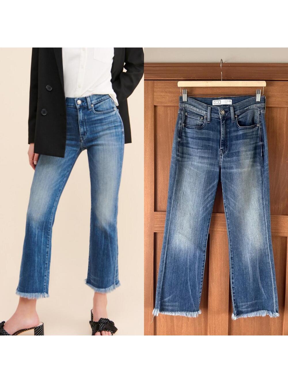 AYR The Bomb Pop Frayed Mid Rise Denim Jeans Bomba Medium Wash Women’s size 29S
